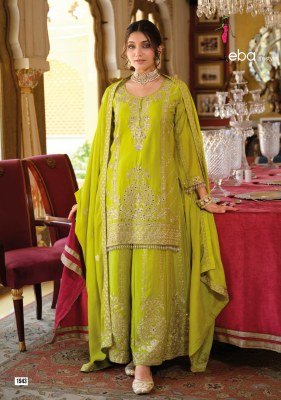 Eba Lifestyle Sundari Embroidered Chinon Top, Dupatta And Plazo Wholesale kurtis catalogs