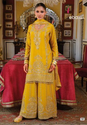 Eba Lifestyle Sundari Embroidered Chinon Top, Dupatta And Plazo Wholesale kurtis catalogs