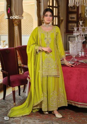 Eba Lifestyle Sundari Embroidered Chinon Top, Dupatta And Plazo Wholesale kurtis catalogs