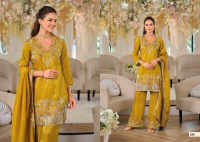 Eba Lifestyle Zeenat Shimmer Silk Suits with Beads Work And Plazzo readymade suit catalogs