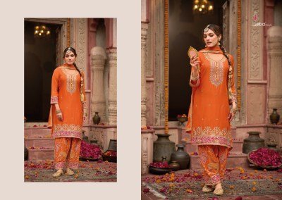 Eba lifestyle Kashish Chinon Afgani Set with Dupatta readymade suit catalogs