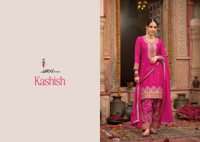 Eba lifestyle Kashish Chinon Afgani Set with Dupatta readymade suit catalogs