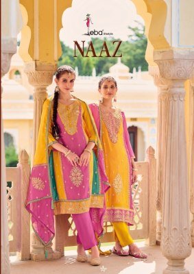 Eba lifestyle by naaz heavy chinon with embroidery work readymade suit catlog at wholesale price Eba lifestyle