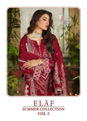 Elaf summer collection vol 5 by Shree fab pure reyon unstitched dress material catalogue  Shree fab