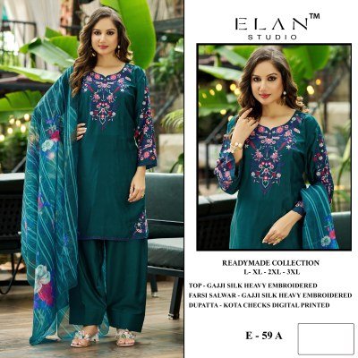 Elan Studio E 59 Readymade Gajji Silk Heavy Farsi Salwar 3 Piece Set wholesale catalogs