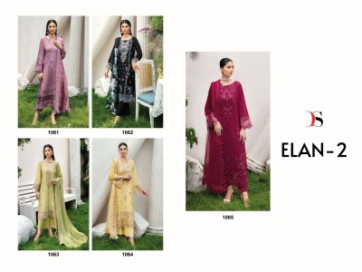 Elan lawn 25 2 by Deepsy suits Pure Cotton heavy embroidered unstitched suit catalogue at affordable rate salwar kameez catalogs