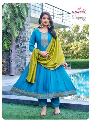 Elegance by Aanchi Vichitra Silk Super Quality readymade suit catalogue at affordable rate readymade suit catalogs