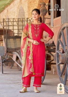 Elegance by mittoo reyon thread embroidered readymade suit catalogue at affordable rate readymade suit catalogs
