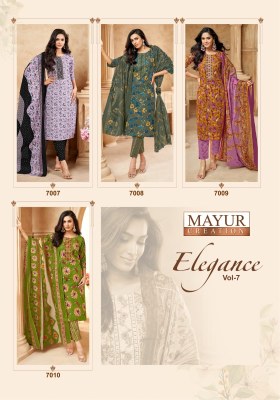 Elegance vol 7 by Mayur Pure Cotton Printed embroidered top bottom and dupatta catalogue at affordable rate readymade suit catalogs