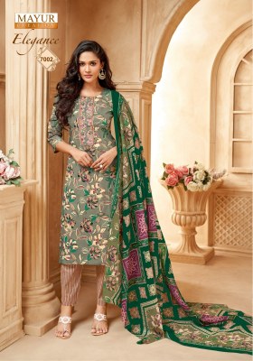Elegance vol 7 by Mayur Pure Cotton Printed embroidered top bottom and dupatta catalogue at affordable rate readymade suit catalogs