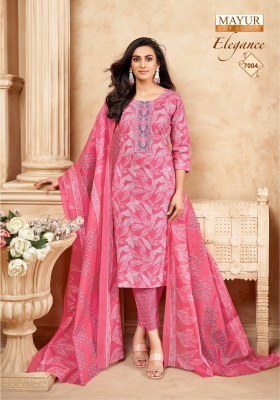Elegance vol 7 by Mayur Pure Cotton Printed embroidered top bottom and dupatta catalogue at affordable rate readymade suit catalogs