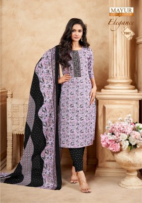 Elegance vol 7 by Mayur Pure Cotton Printed embroidered top bottom and dupatta catalogue at affordable rate readymade suit catalogs