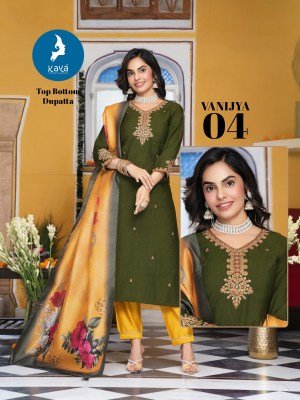 Elegant Kaya Kurti Vanijya 3 Piece Straight Cut Suit And Wholesale kurtis catalogs