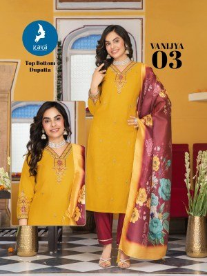 Elegant Kaya Kurti Vanijya 3 Piece Straight Cut Suit And Wholesale kurtis catalogs