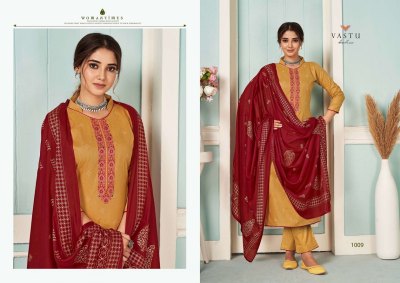 Elira Vol 1 by Vastu pure cotton printed embroidered readymade suit catalogue at affordable rate  readymade suit catalogs
