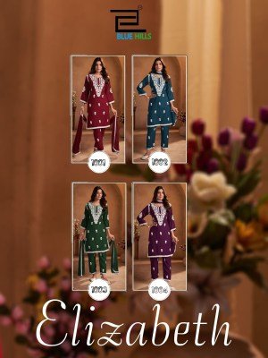 Elizabeth by Blue Hills Reyon Thread Work Top bottom with dupatta catalogue at low price readymade suit catalogs