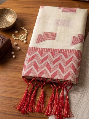 Ellie Linen Woven Resham Designer Saree with Unstitched Blouse sarees catalogs