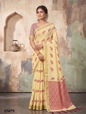 Ellie Linen Woven Resham Designer Saree with Unstitched Blouse sarees catalogs