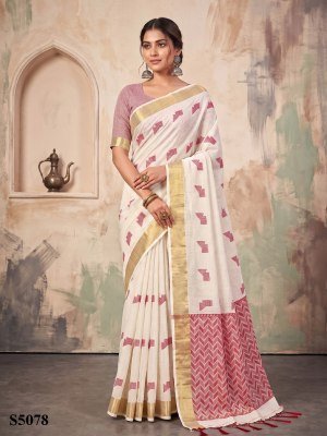 Ellie Linen Woven Resham Designer Saree with Unstitched Blouse sarees catalogs
