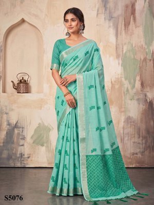 Ellie Linen Woven Resham Designer Saree with Unstitched Blouse sarees catalogs
