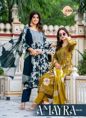 Erraha Amayra Vol 3 Umbrella Style suit heavy vetican cotton catalogue wholesale rate  kurti pant with dupatta Catalogs