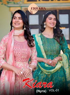 Erraha Kiara Vol 1  Nyra Cut  heavy rayon catalogue wholesale rate  kurti pant with dupatta Catalogs
