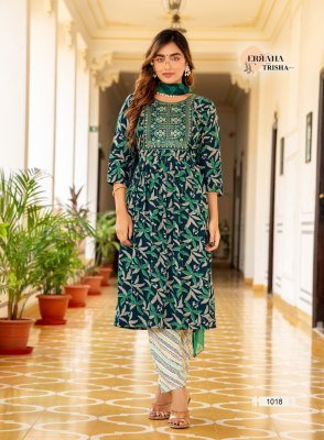 Erraha Trisha Vol 3 Umbrella Style suit  heavy rayon catalogue wholesale rate  kurti pant with dupatta Catalogs