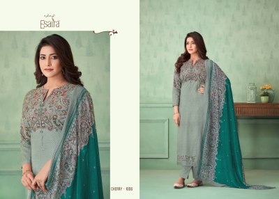 Esaira by Cherry digital printed handwork unstitched salwar kameez catalogue at low rate salwar kameez catalogs