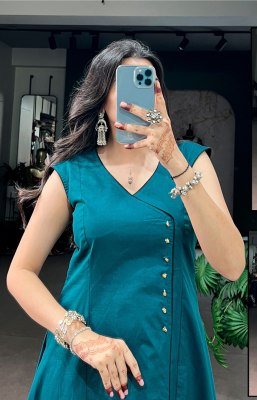Ethnic Collection D.No. 4521 Khadi Cotton Gughari Detailing Kurti 
