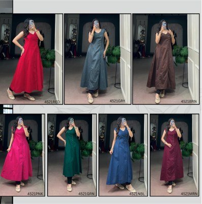Ethnic Collection D.No. 4521 Khadi Cotton Gughari Detailing Kurti kurtis catalogs