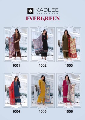 Evergreen by Kadlee Thread Handwork Fancy Kurti Pant with Dupatta catalogue at low rate readymade suit catalogs