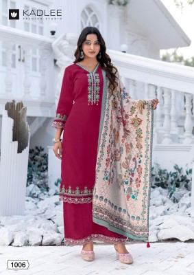 Evergreen by Kadlee Thread Handwork Fancy Kurti Pant with Dupatta catalogue at low rate readymade suit catalogs
