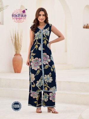 Evergreen vol by Radhika Life style Discharge reyon foil printed readymade suit catalogue at low rate readymade suit catalogs
