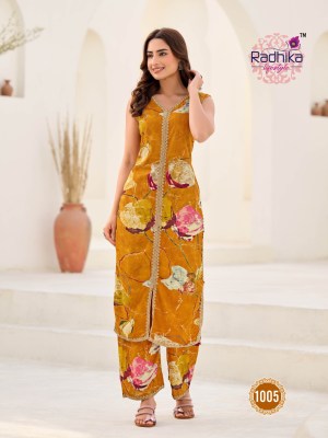 Evergreen vol by Radhika Life style Discharge reyon foil printed readymade suit catalogue at low rate readymade suit catalogs