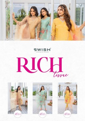 Exclusive pure tissue digital printed fancy top bottom and dupatta catalogue low rate readymade suit catalogs
