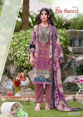 FALAK INTERNATIONAL BIN SAEED VOL-8 3-Piece Cotton Dress Material dress material catalogs