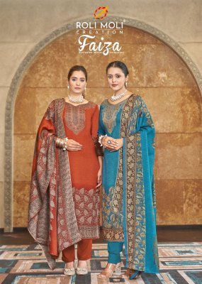Faiza by roli moli fancy pashmina fancy printed salwar suit catalogue  Amavi