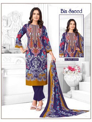Falak International Bin Saeed Vol 1 Karachi Exclusive Unstitched 3PC Cotton Suit Wholesale dress material catalogs