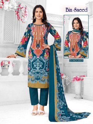 Falak International Bin Saeed Vol 1 Karachi Exclusive Unstitched 3PC Cotton Suit Wholesale dress material catalogs