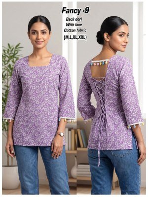 Fancy Cotton Back Dori Pattern Kurti Collection Size wise Combo Set