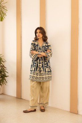 Fancy Premium Cotton Schiffli Co-Ord Set with Bottom Detailing co ord set catalogs