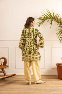Fancy Premium Cotton Schiffli Co-Ord Set with Bottom Detailing co ord set catalogs