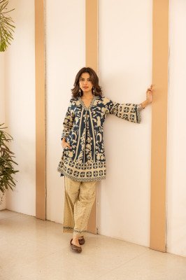 Fancy Premium Cotton Schiffli Co-Ord Set with Bottom Detailing co ord set catalogs