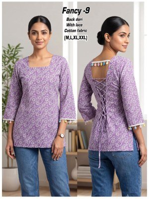 Fancy Short Kurti Cotton Back Dori Pattern Collection wholesale catalogs