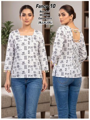 Fancy Short Kurti Cotton Back Dori Pattern Collection Size wise Combo Set
