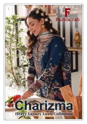 Farida Fab Charizma Karachi Cotton Kurti Pant Dupatta Set wholesale catalogs