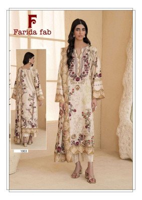 Farida Fab Charizma Karachi Cotton Kurti Pant Dupatta Set Karachi suits catalogs