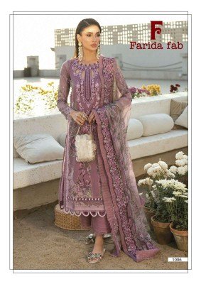 Farida Fab Charizma Karachi Cotton Kurti Pant Dupatta Set Karachi suits catalogs