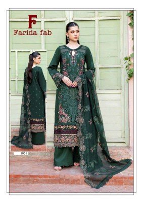 Farida Fab Charizma Karachi Cotton Kurti Pant Dupatta Set Karachi suits catalogs