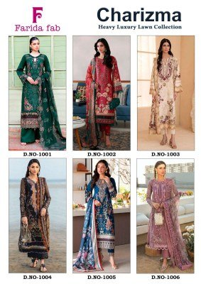 Farida Fab Charizma Karachi Cotton Kurti Pant Dupatta Set Karachi suits catalogs